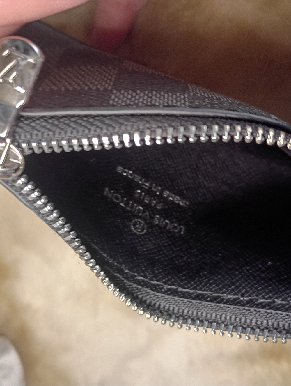 Louis Designer Look Damier Graphite Key Pouch Wallet - Picture 6 of 8